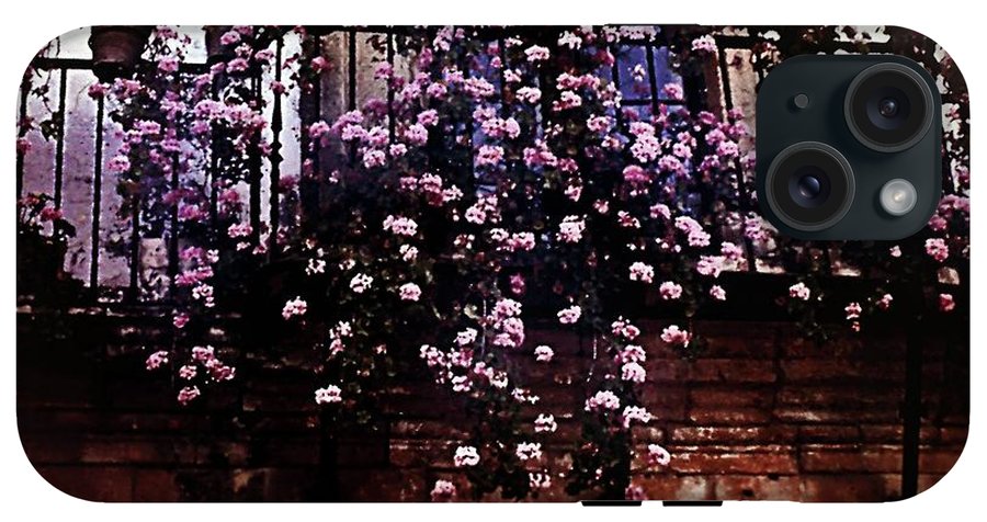 Vintage Travel Pink Roses on a Spanish Balcony - Phone Case