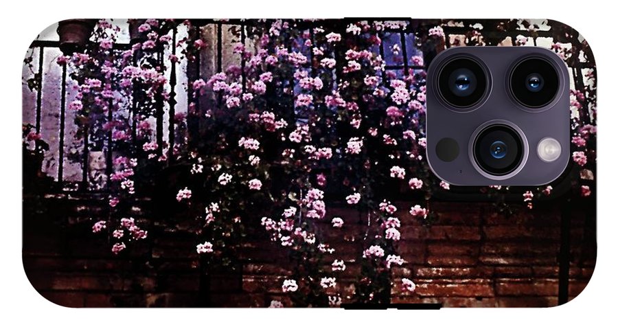 Vintage Travel Pink Roses on a Spanish Balcony - Phone Case