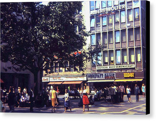 Vintage Travel Shopping in Germany 1973 - Canvas Print