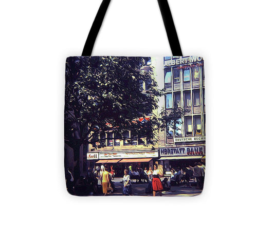 Vintage Travel Shopping in Germany 1973 - Tote Bag