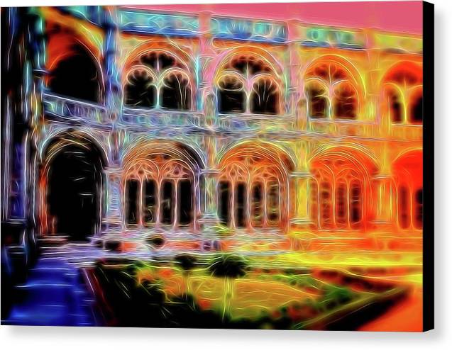 Vintage Travel Stadium Archway - Canvas Print