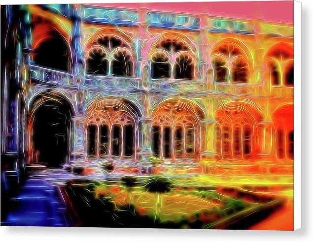 Vintage Travel Stadium Archway - Canvas Print