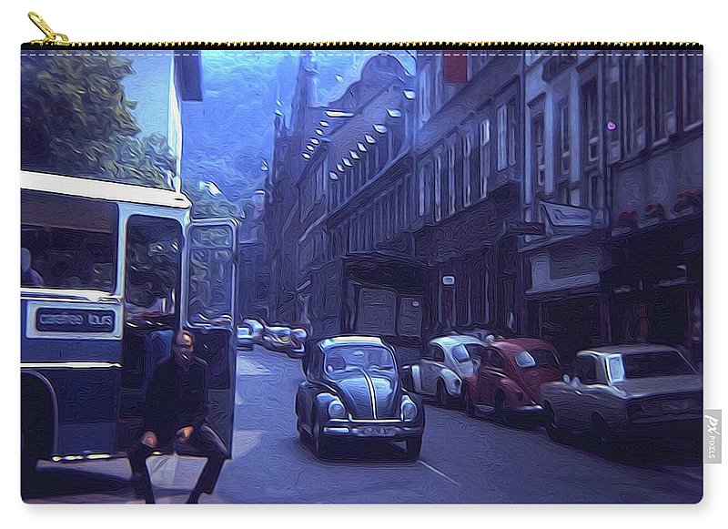 Vintage Travel Street Open Bus Door - Carry-All Pouch
