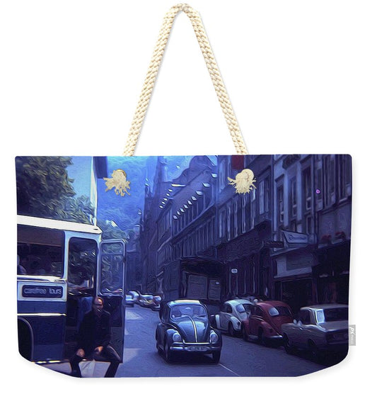 Vintage Travel Street Open Bus Door - Weekender Tote Bag