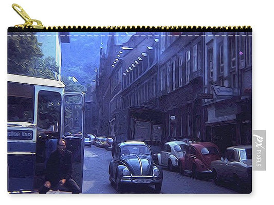 Vintage Travel Street Open Bus Door - Carry-All Pouch