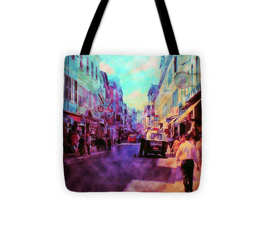 Vintage Travel Street Scene 1969 - Tote Bag