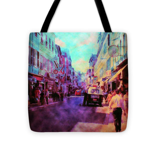 Vintage Travel Street Scene 1969 - Tote Bag