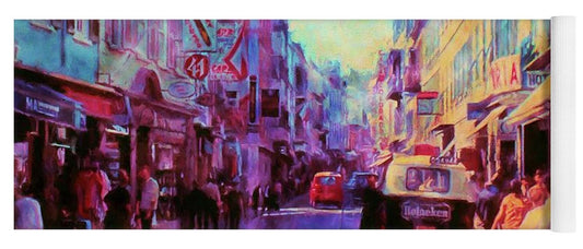 Vintage Travel Street Scene 1969 - Yoga Mat