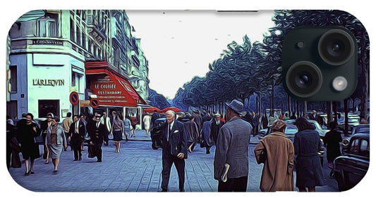 Vintage Travel Street Scene Shoppers - Phone Case
