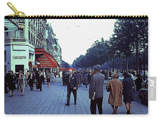 Vintage Travel Street Scene Shoppers - Carry-All Pouch