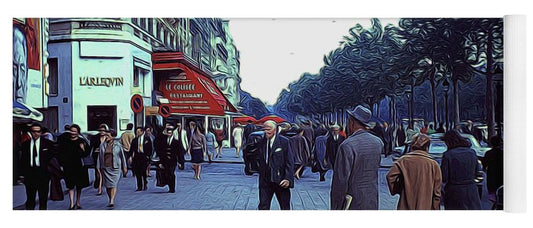 Vintage Travel Street Scene Shoppers - Yoga Mat