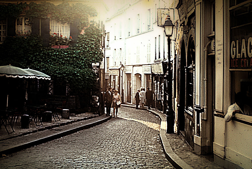 Vintage Cobblestone Cafe Digital Image Download