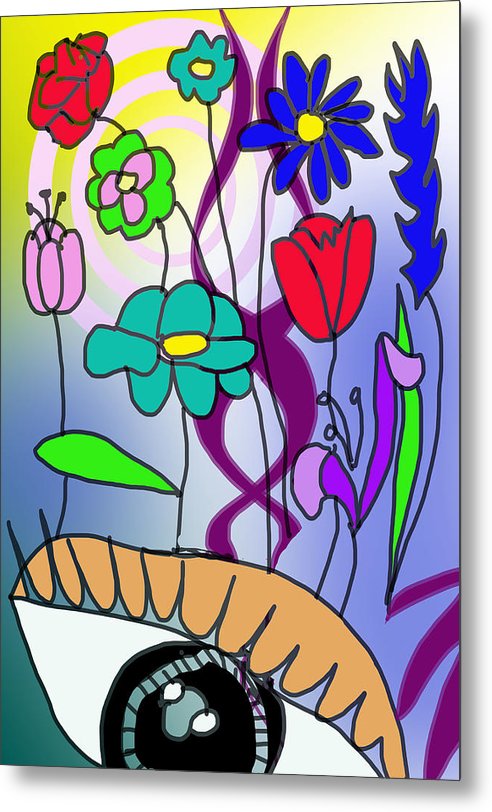Watching The Flowers Grow - Metal Print
