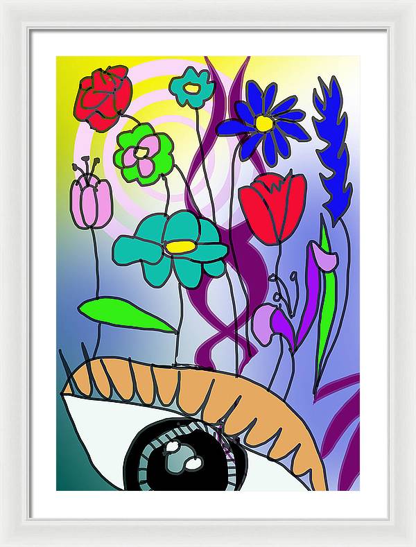 Watching The Flowers Grow - Framed Print
