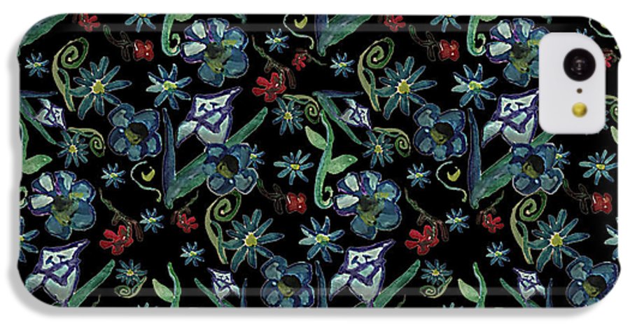 Watercolor Flowers On Black - Phone Case