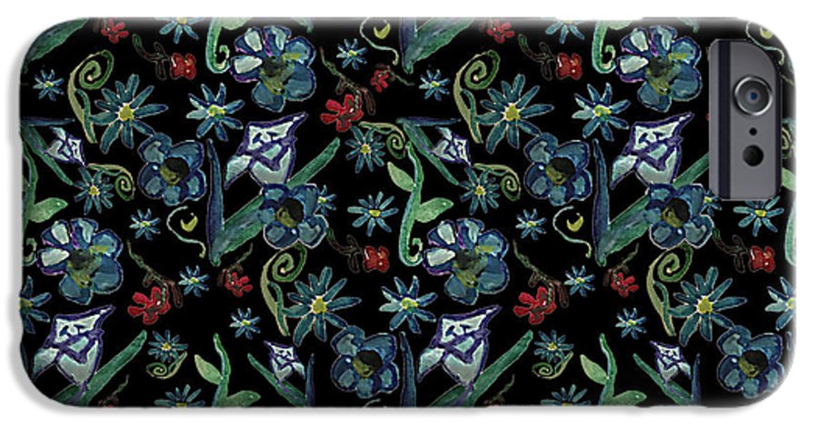Watercolor Flowers On Black - Phone Case