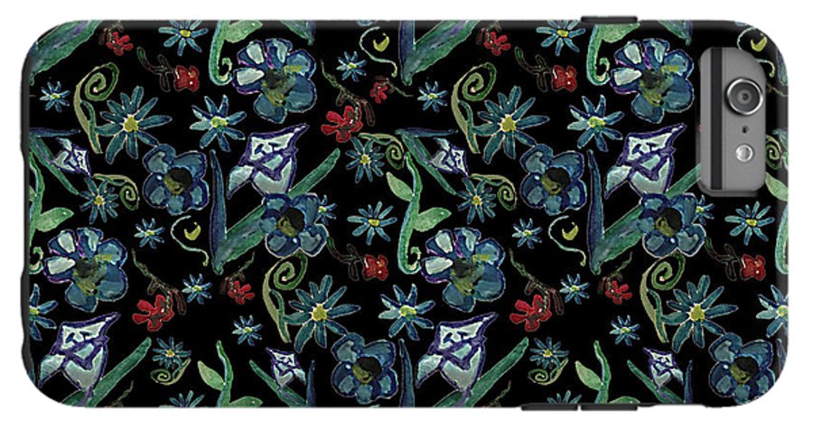 Watercolor Flowers On Black - Phone Case