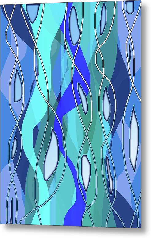 Wavy Blue - Metal Print