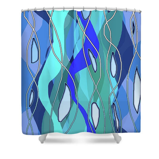 Wavy Blue - Shower Curtain