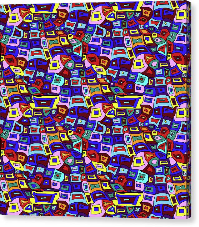 Wavy Squares Pattern - Canvas Print