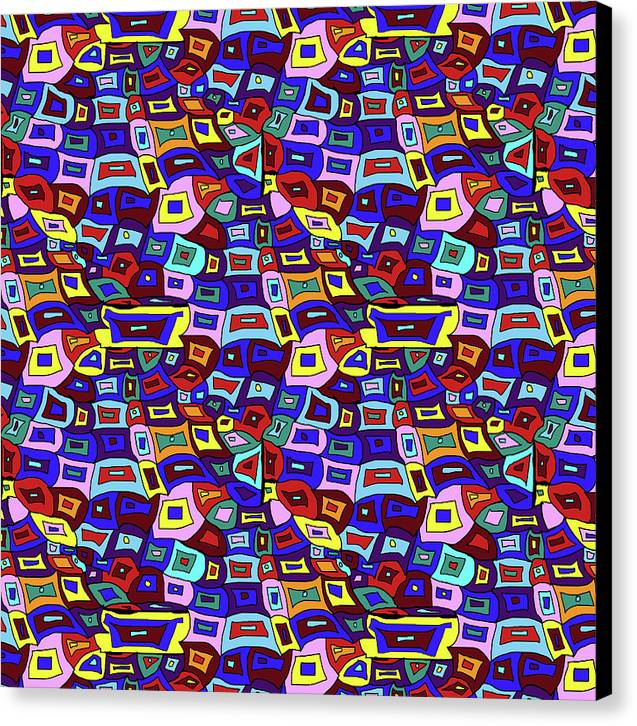 Wavy Squares Pattern - Canvas Print