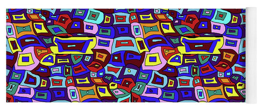 Wavy Squares Pattern - Yoga Mat