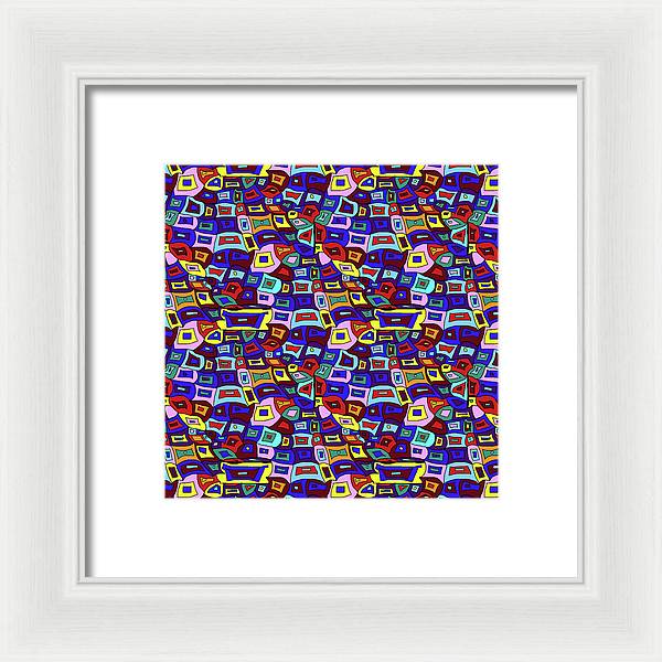 Wavy Squares Pattern - Framed Print