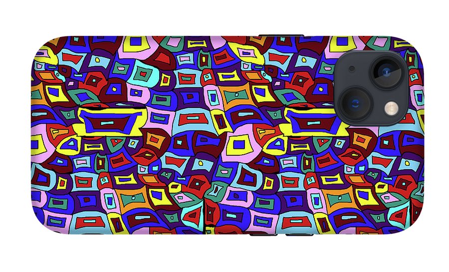 Wavy Squares Pattern - Phone Case