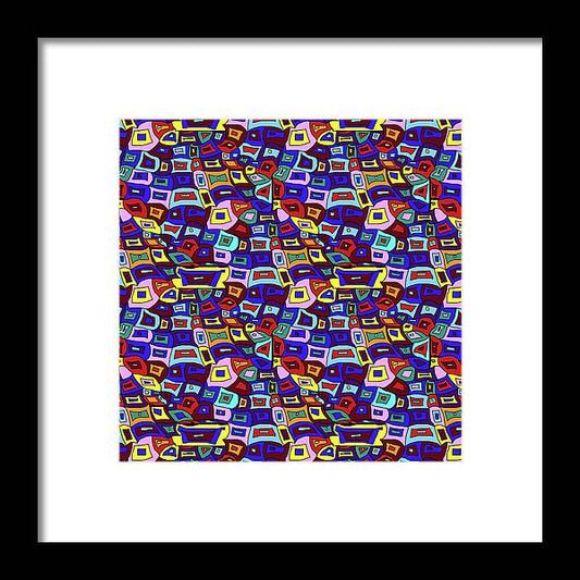 Wavy Squares Pattern - Framed Print