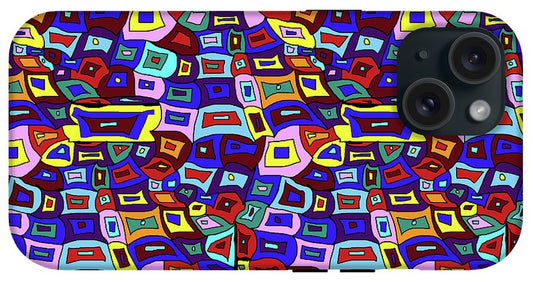 Wavy Squares Pattern - Phone Case