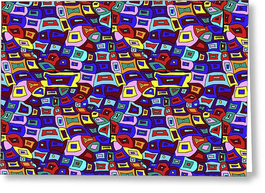 Wavy Squares Pattern - Greeting Card