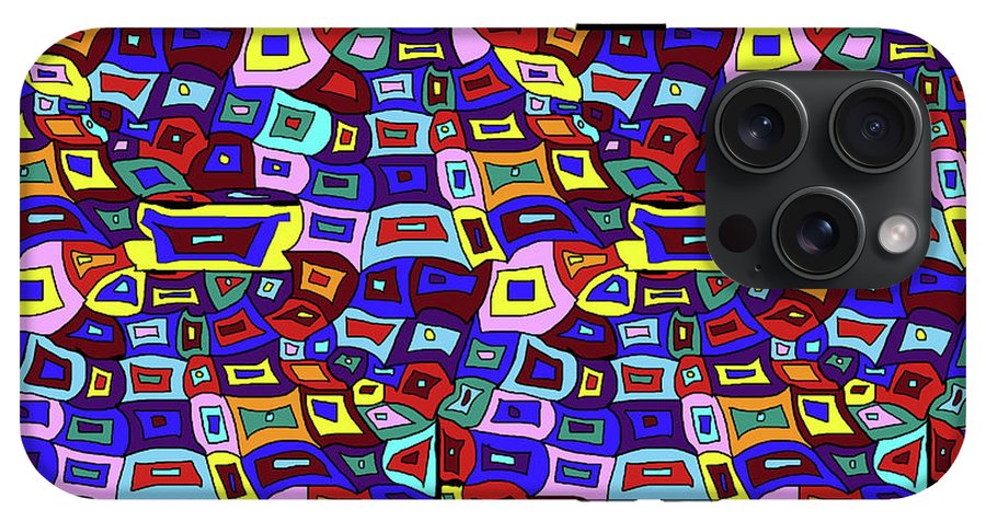 Wavy Squares Pattern - Phone Case