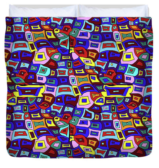 Wavy Squares Pattern - Duvet Cover