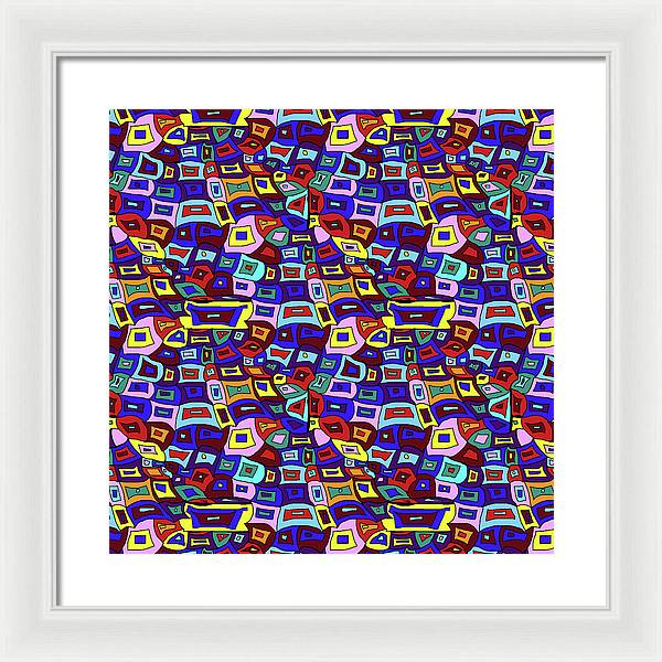Wavy Squares Pattern - Framed Print