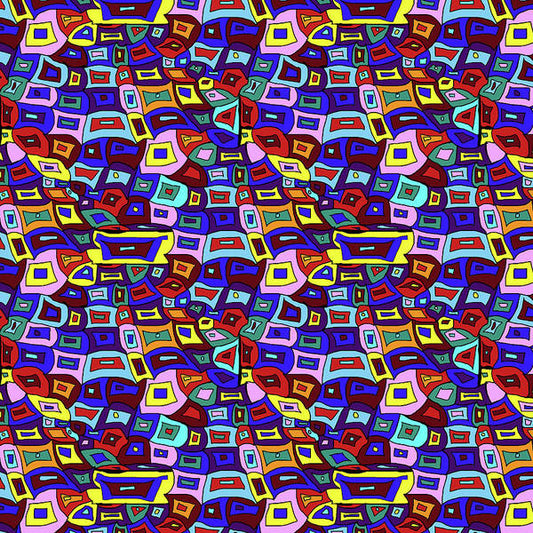 Wavy Squares Pattern - Art Print