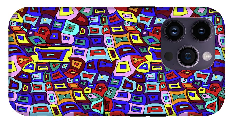 Wavy Squares Pattern - Phone Case