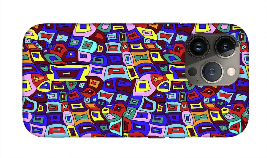 Wavy Squares Pattern - Phone Case