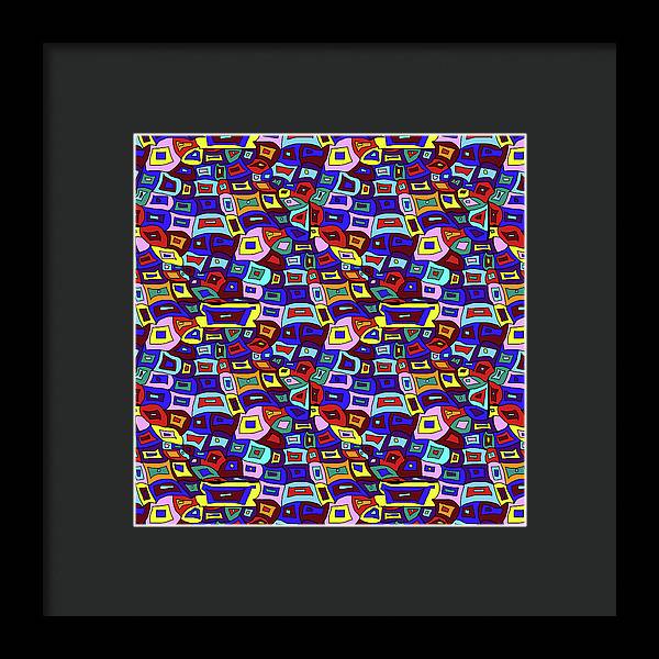 Wavy Squares Pattern - Framed Print