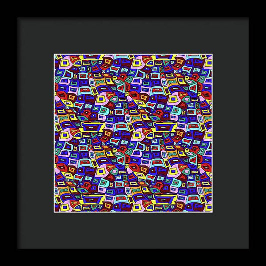 Wavy Squares Pattern - Framed Print