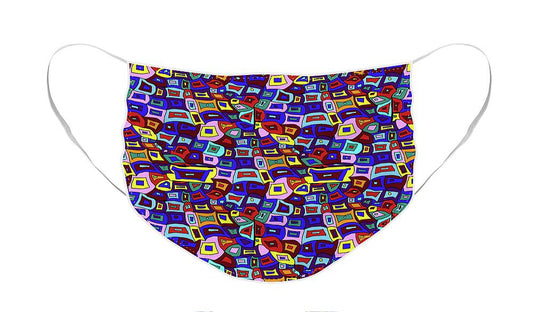 Wavy Squares Pattern - Face Mask
