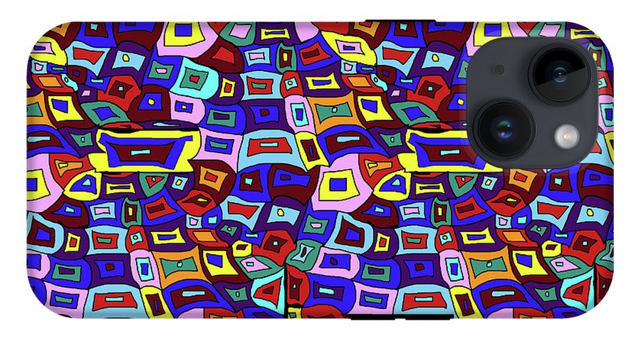 Wavy Squares Pattern - Phone Case