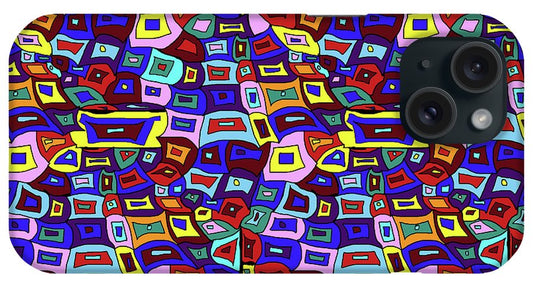 Wavy Squares Pattern - Phone Case