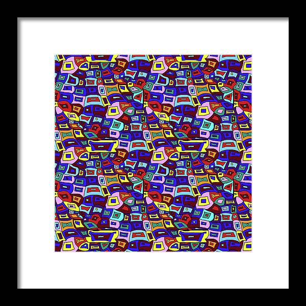 Wavy Squares Pattern - Framed Print
