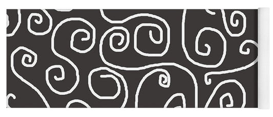 White Swirls On Gray - Yoga Mat
