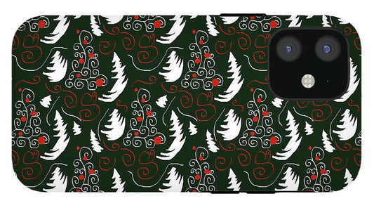 White Tree On Green - Phone Case