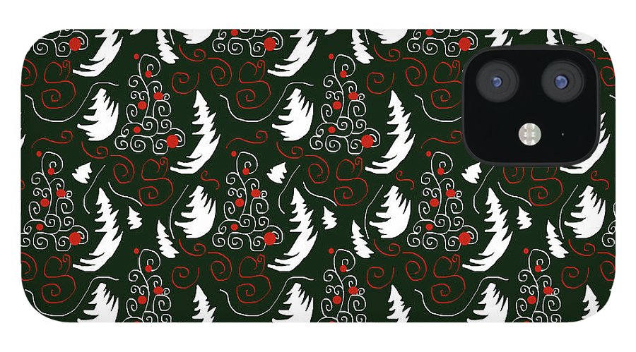 White Tree On Green - Phone Case