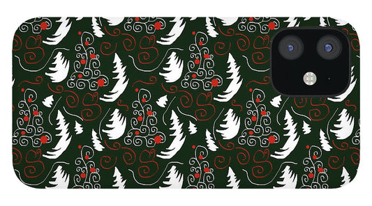 White Tree On Green - Phone Case