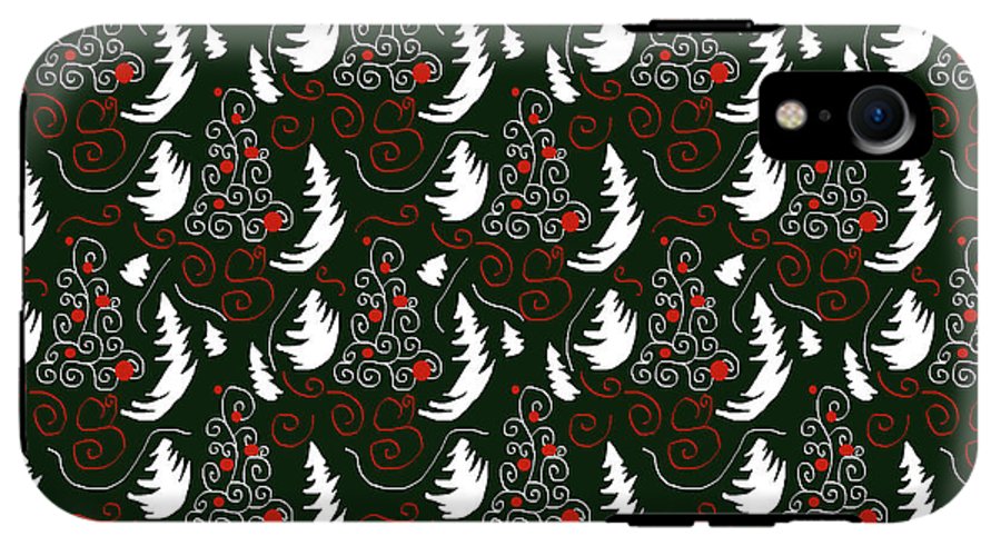 White Tree On Green - Phone Case