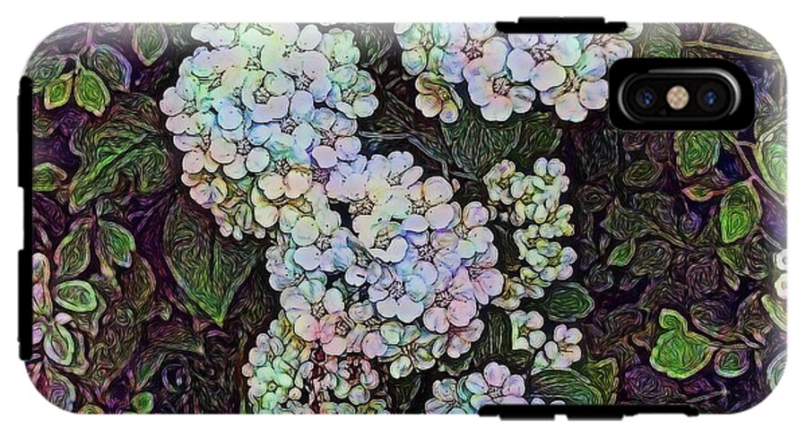 White Wildflower Hedge - Phone Case