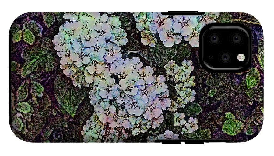 White Wildflower Hedge - Phone Case